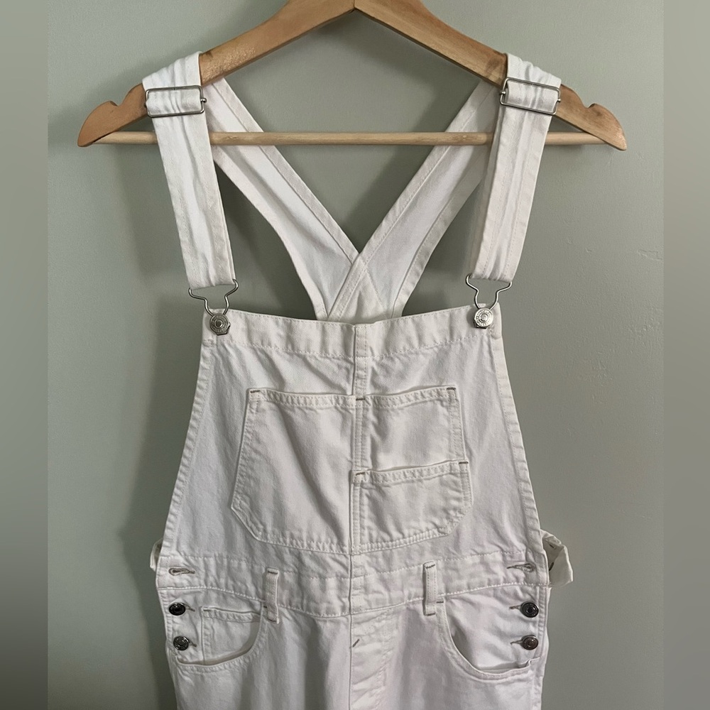 Free People We The Free Ziggy Denim Overalls in Optic White - Size S - Picture 7 of 9